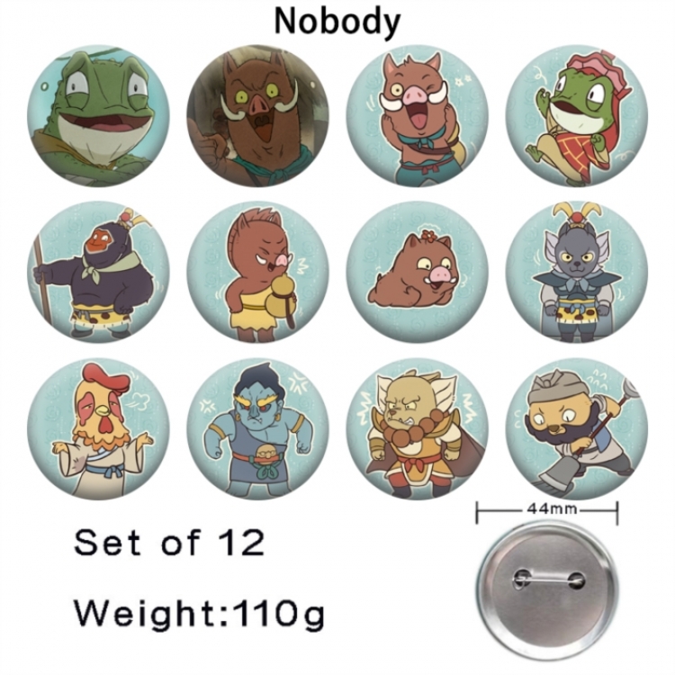 Langlang Mountain Anime tinplate bright film badge 44mm a set of 12