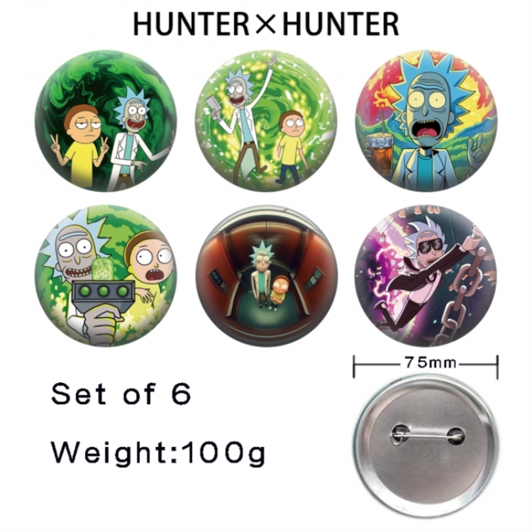 HunterXHunter Anime Tinplate Bright Film Emblem Badge 75mm a set of 6