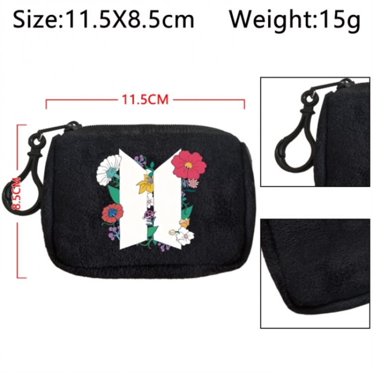BTS Anime Plush Wallet Storage Bag Earphone Bag Coin Wallet price for 5 pcs