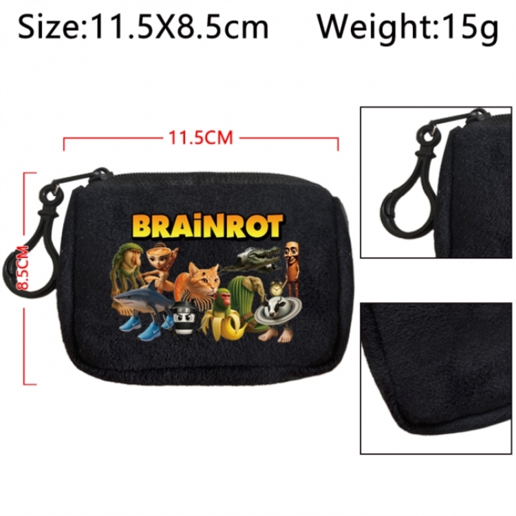 Italian-Brainrot Anime Plush Wallet Storage Bag Earphone Bag Coin Wallet price for 5 pcs
