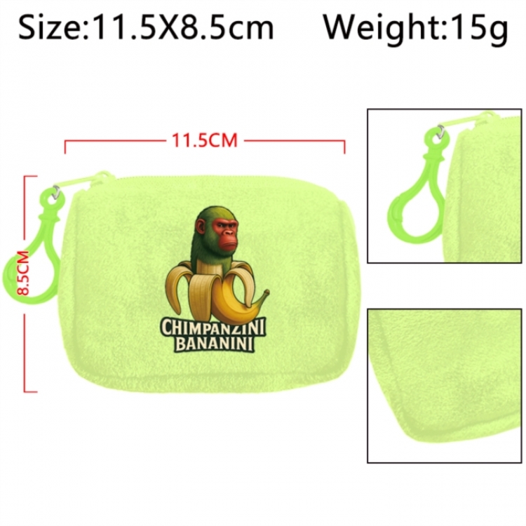 Italian-Brainrot Anime Plush Wallet Storage Bag Earphone Bag Coin Wallet price for 5 pcs