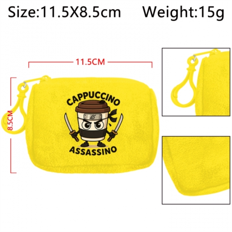 Italian-Brainrot Anime Plush Wallet Storage Bag Earphone Bag Coin Wallet price for 5 pcs