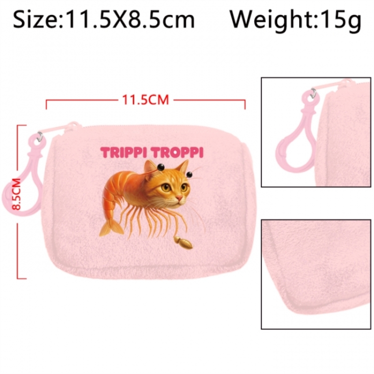 Italian-Brainrot Anime Plush Wallet Storage Bag Earphone Bag Coin Wallet price for 5 pcs