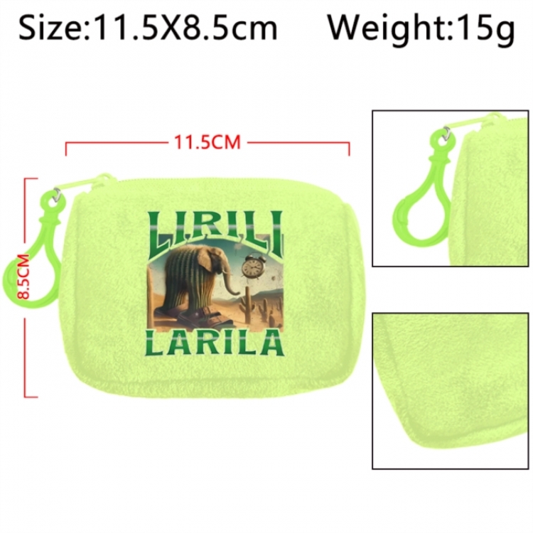 Italian-Brainrot Anime Plush Wallet Storage Bag Earphone Bag Coin Wallet price for 5 pcs