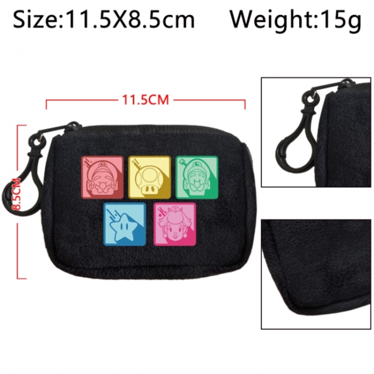 Super Mario Anime Plush Wallet Storage Bag Earphone Bag Coin Wallet price for 5 pcs