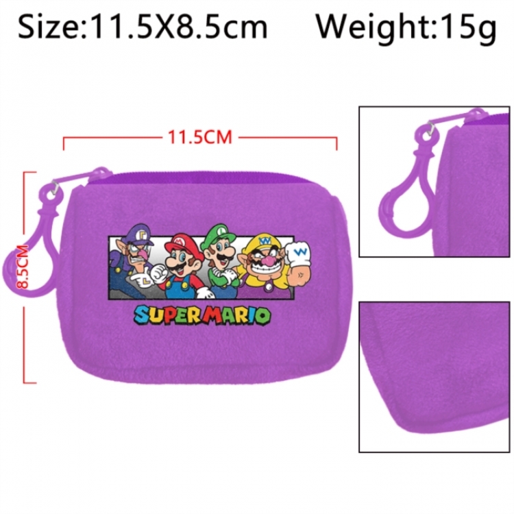 Super Mario Anime Plush Wallet Storage Bag Earphone Bag Coin Wallet price for 5 pcs