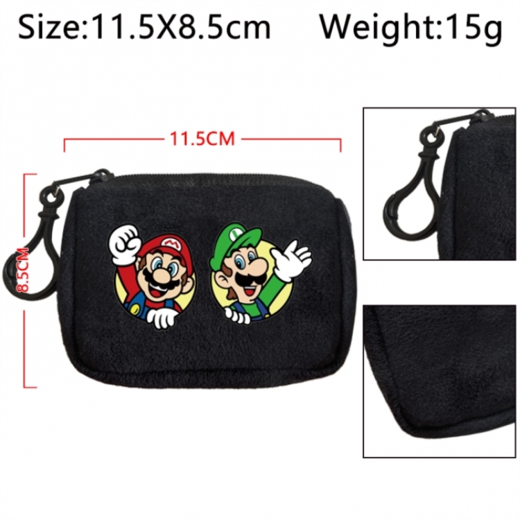 Super Mario Anime Plush Wallet Storage Bag Earphone Bag Coin Wallet price for 5 pcs