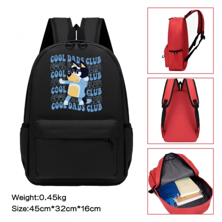 Bluey Anime peripheral Oxford cloth color cartoon backpack 45x32x16cm