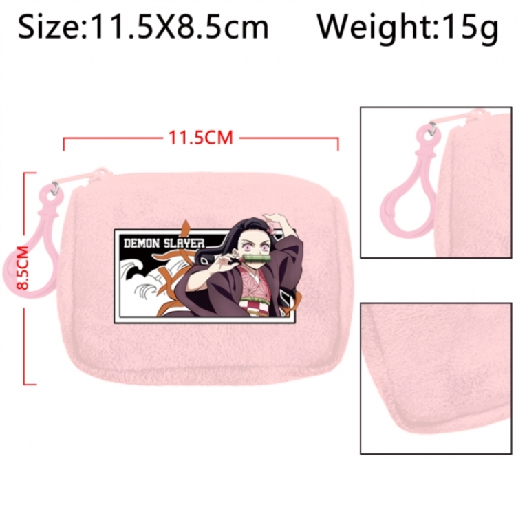Demon Slayer Kimets Anime Plush Wallet Storage Bag Earphone Bag Coin Wallet price for 5 pcs
