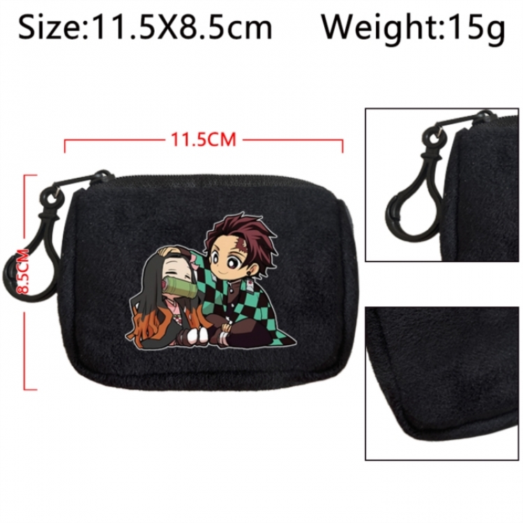 Demon Slayer Kimets Anime Plush Wallet Storage Bag Earphone Bag Coin Wallet price for 5 pcs