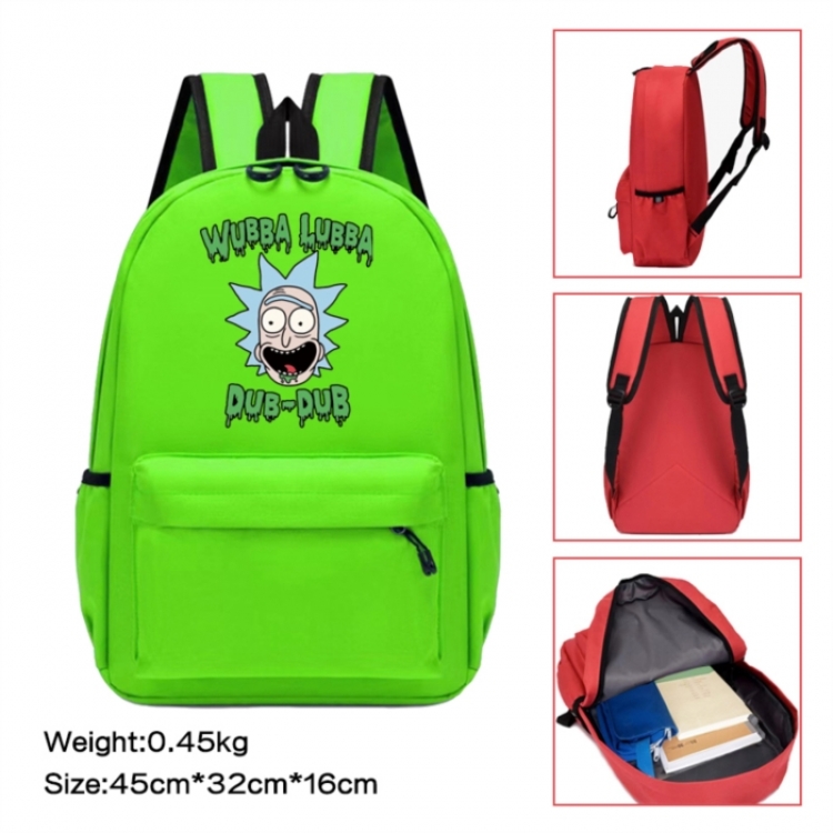 Rick and Morty Anime peripheral Oxford cloth color cartoon backpack 45x32x16cm