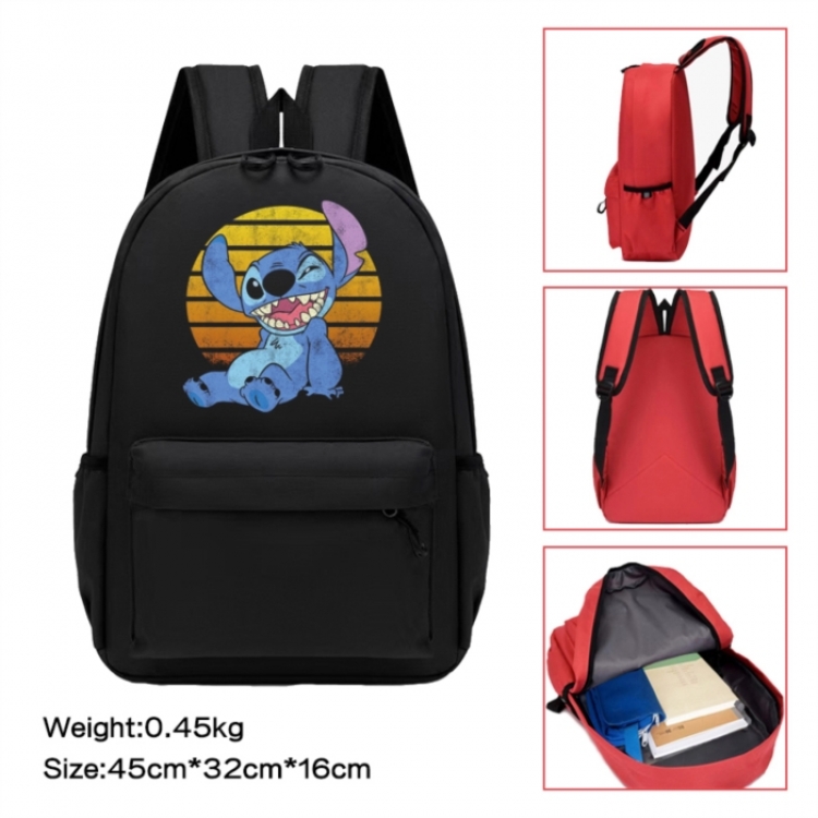 Lilo & Stitch Anime peripheral Oxford cloth color cartoon backpack 45x32x16cm