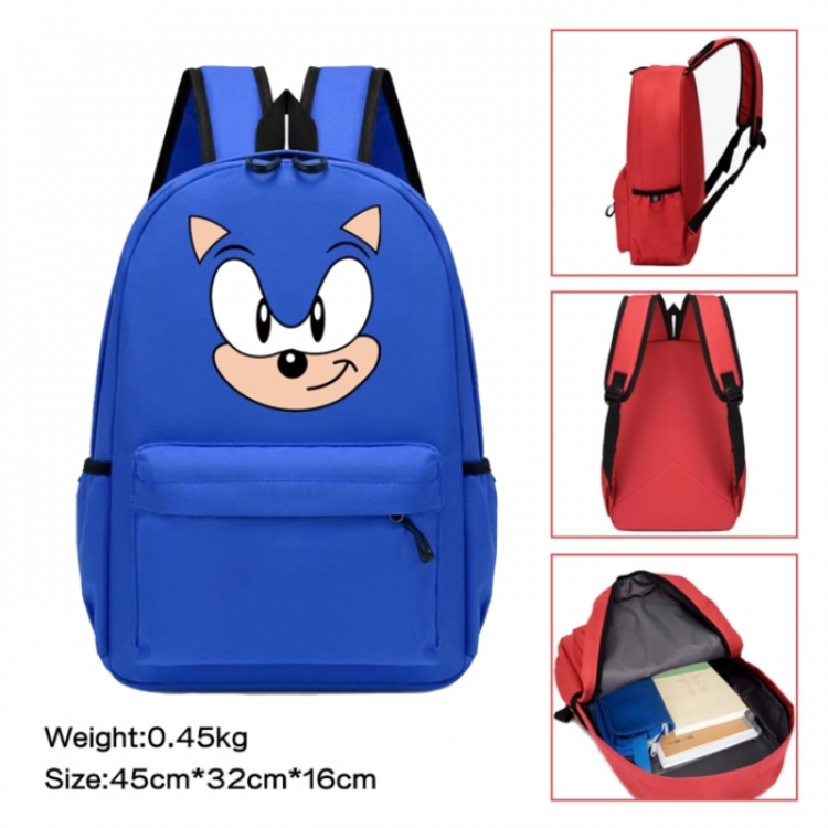 Sonic The Hedgehog Anime peripheral Oxford cloth color cartoon backpack 45x32x16cm