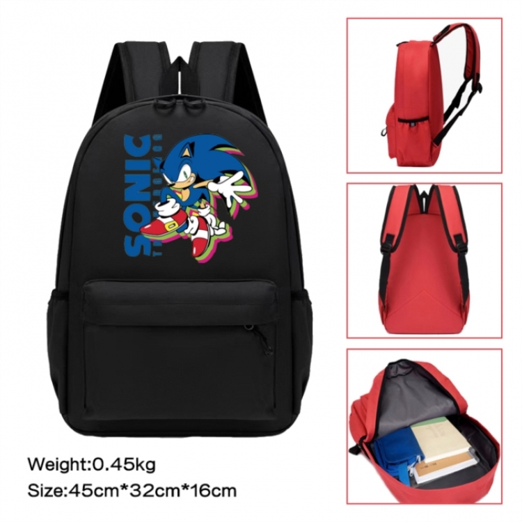 Sonic The Hedgehog Anime peripheral Oxford cloth color cartoon backpack 45x32x16cm