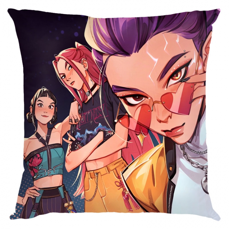 K-Pop Demon Hunters Anime square full-color pillow cushion 45X45CM NO FILLING 