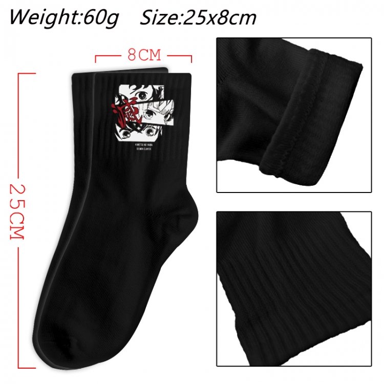 Demon Slayer Kimets Anime Print Long Crew Cotton Socks 25x8cm