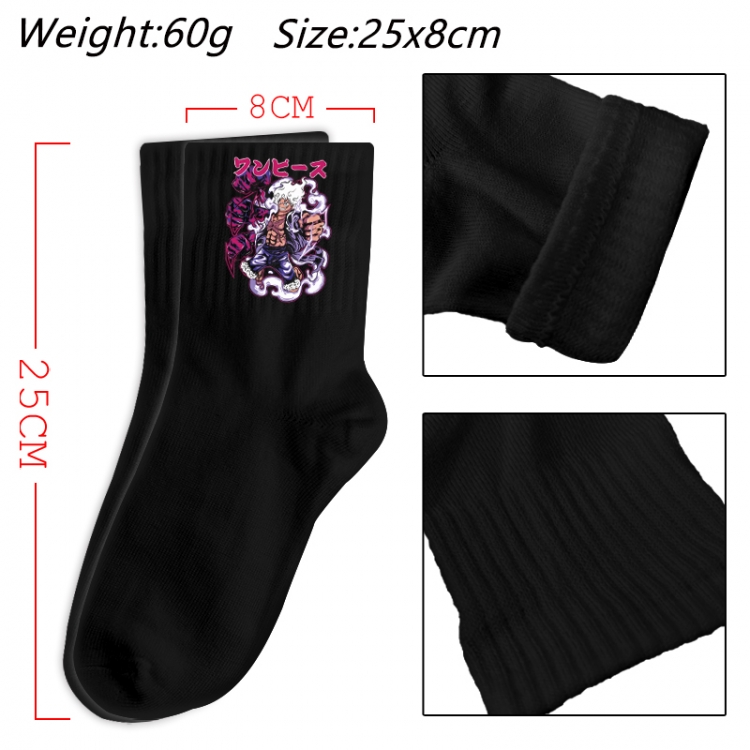 One Piece Anime Print Long Crew Cotton Socks 25x8cm