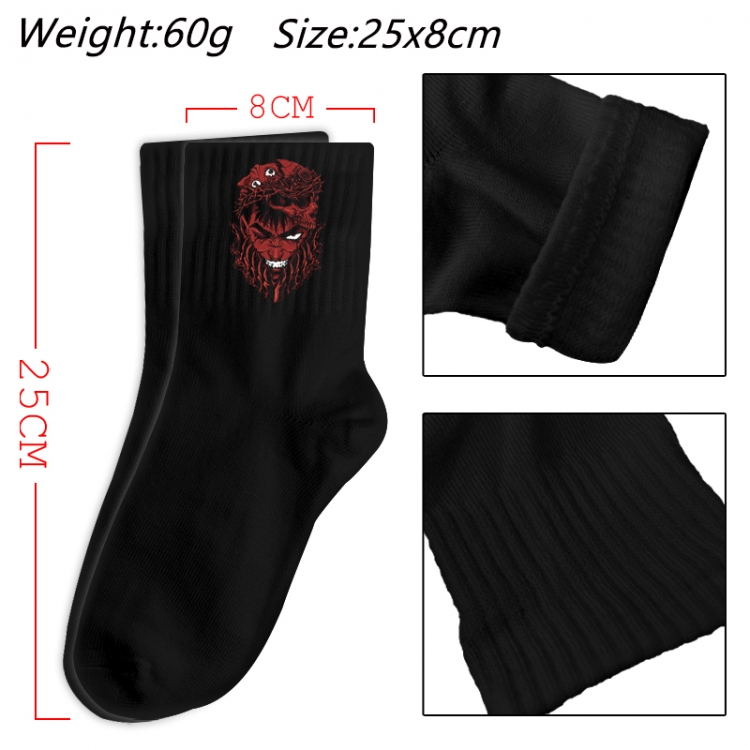 Berserk Anime Print Long Crew Cotton Socks 25x8cm