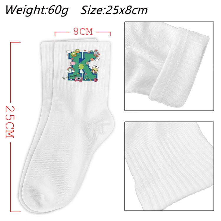  Sanrio Anime Print Long Crew Cotton Socks 25x8cm