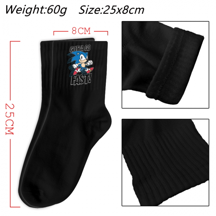 Sonic The Hedgehog Anime Print Long Crew Cotton Socks 25x8cm