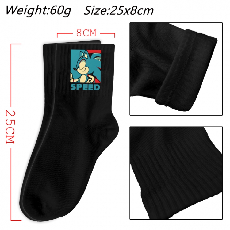Sonic The Hedgehog Anime Print Long Crew Cotton Socks 25x8cm
