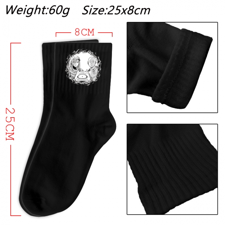 One Punch Man Anime Print Long Crew Cotton Socks 25x8cm