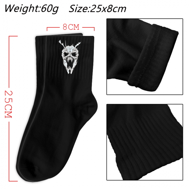 One Punch Man Anime Print Long Crew Cotton Socks 25x8cm