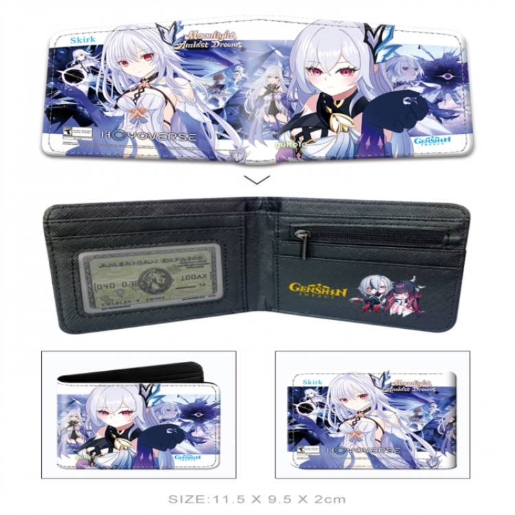 Genshin Impact 3D concave convex two fold short card wallet wallet wallet 11X9.5X2cm 65G