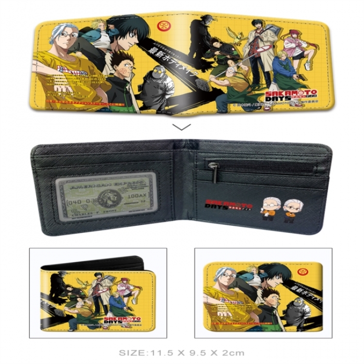 SAKAMOTO DAYS 3D concave convex two fold short card wallet wallet wallet 11X9.5X2cm 65G