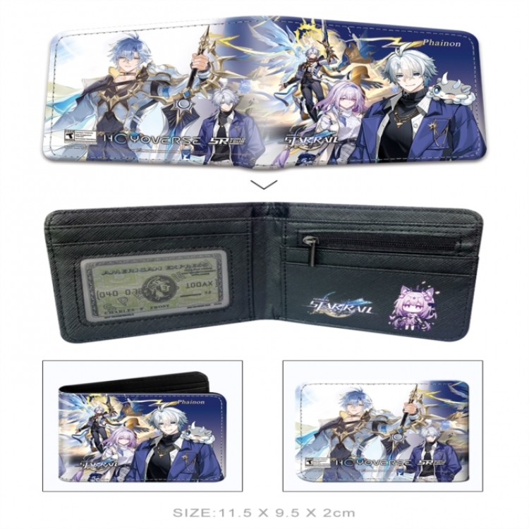 Honkai: Star Rail  3D concave convex two fold short card wallet wallet wallet 11X9.5X2cm 65G