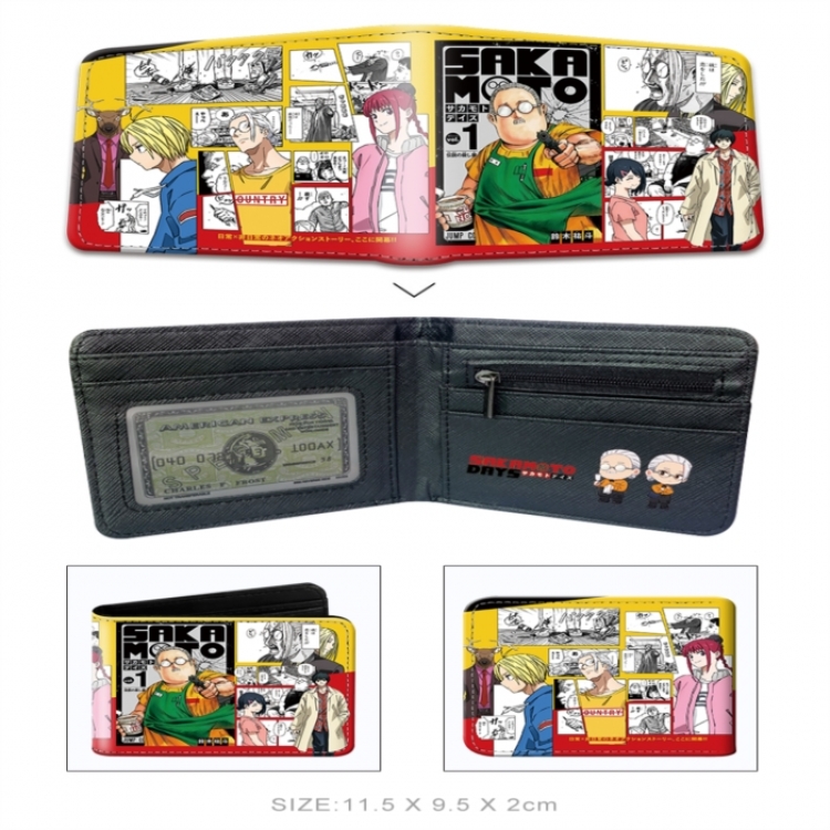 SAKAMOTO DAYS 3D concave convex two fold short card wallet wallet wallet 11X9.5X2cm 65G