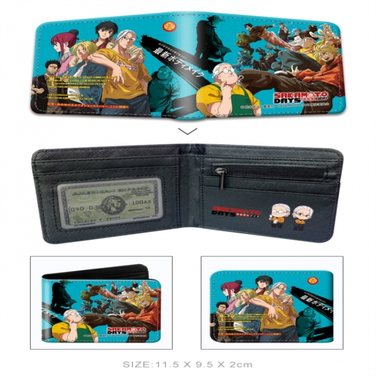 SAKAMOTO DAYS 3D concave convex two fold short card wallet wallet wallet 11X9.5X2cm 65G