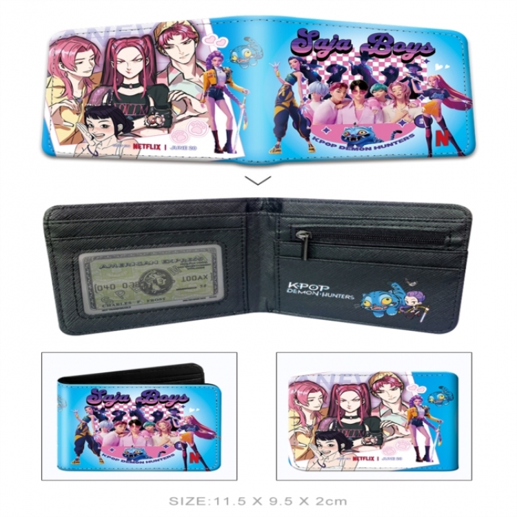 K-Pop Demon Hunters 3D concave convex two fold short card wallet wallet wallet 11X9.5X2cm 65G