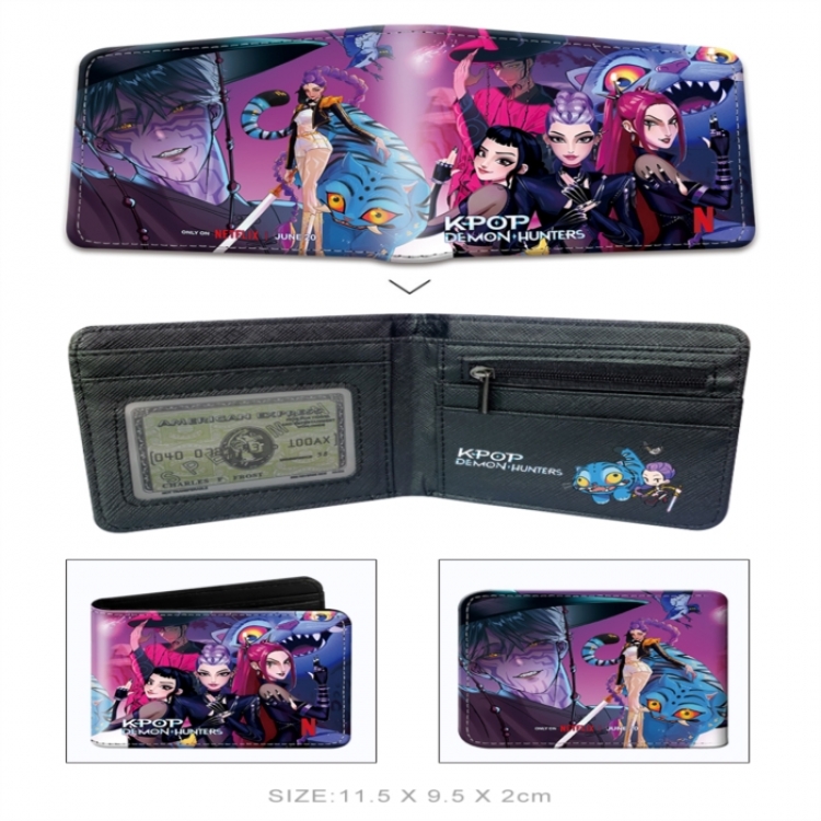 K-Pop Demon Hunters 3D concave convex two fold short card wallet wallet wallet 11X9.5X2cm 65G