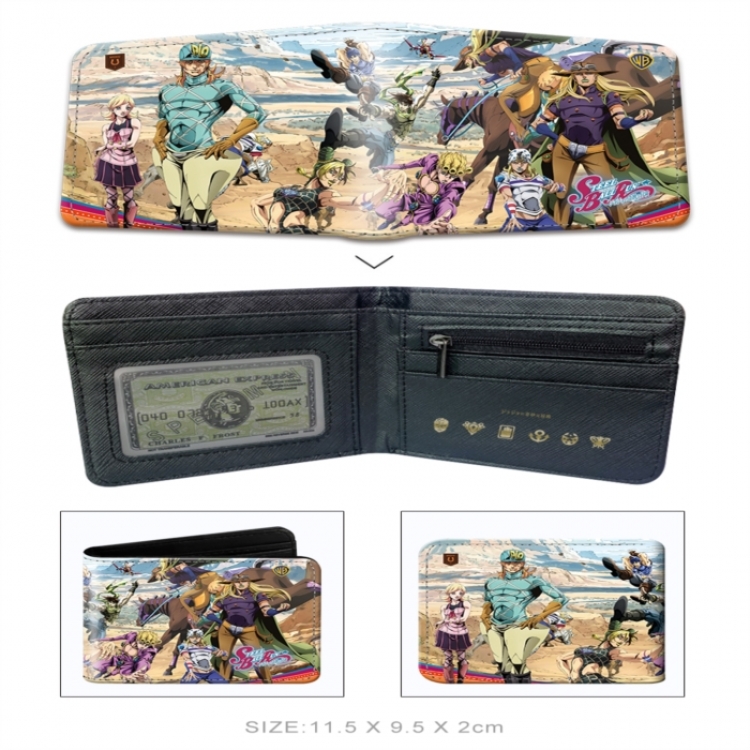 JoJos Bizarre Adventure 3D concave convex two fold short card wallet wallet wallet 11X9.5X2cm 65G