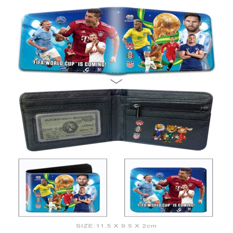 World Cup 3D concave convex two fold short card wallet wallet wallet 11X9.5X2cm 65G