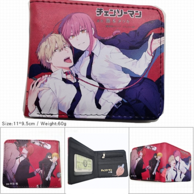 Chainsaw Man 3D concave convex two fold short card wallet wallet wallet 11X9.5X2cm 65G