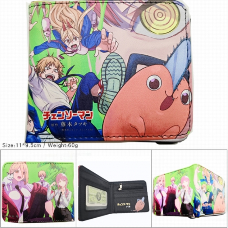 Chainsaw Man 3D concave convex two fold short card wallet wallet wallet 11X9.5X2cm 65G