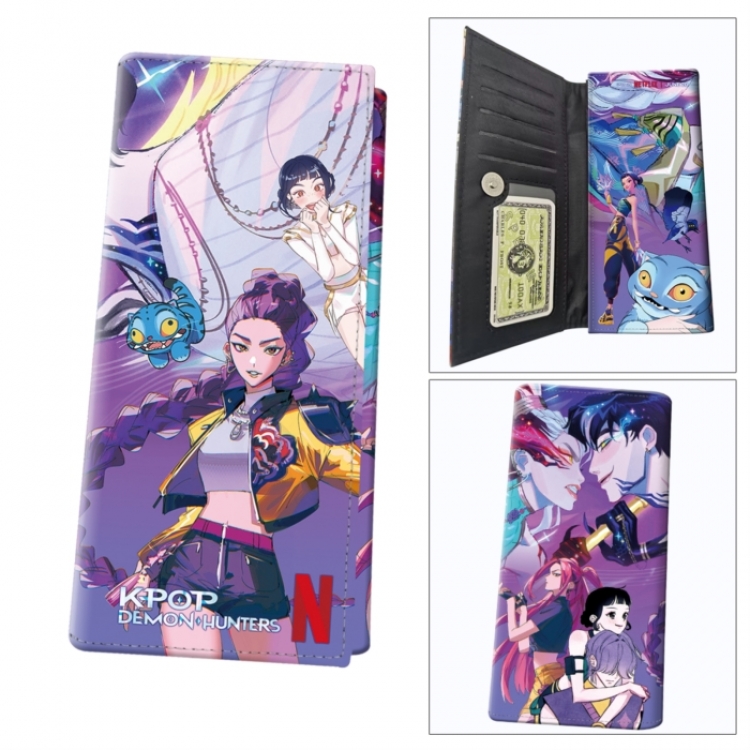 K-Pop Demon Hunters Anime wallet long wallet buckle storage bag 18.5x9.5x2CM 100g