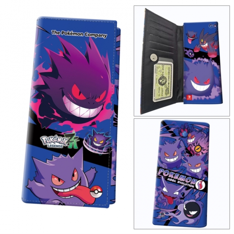 Pokemon Anime wallet long wallet buckle storage bag 18.5x9.5x2CM 100g