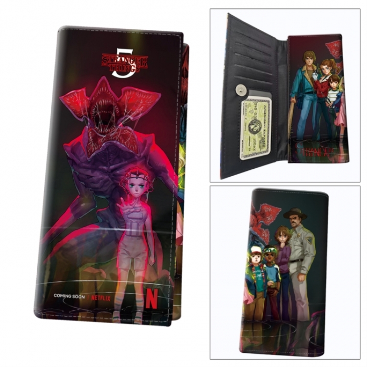 Stranger Things Anime wallet long wallet buckle storage bag 18.5x9.5x2CM 100g