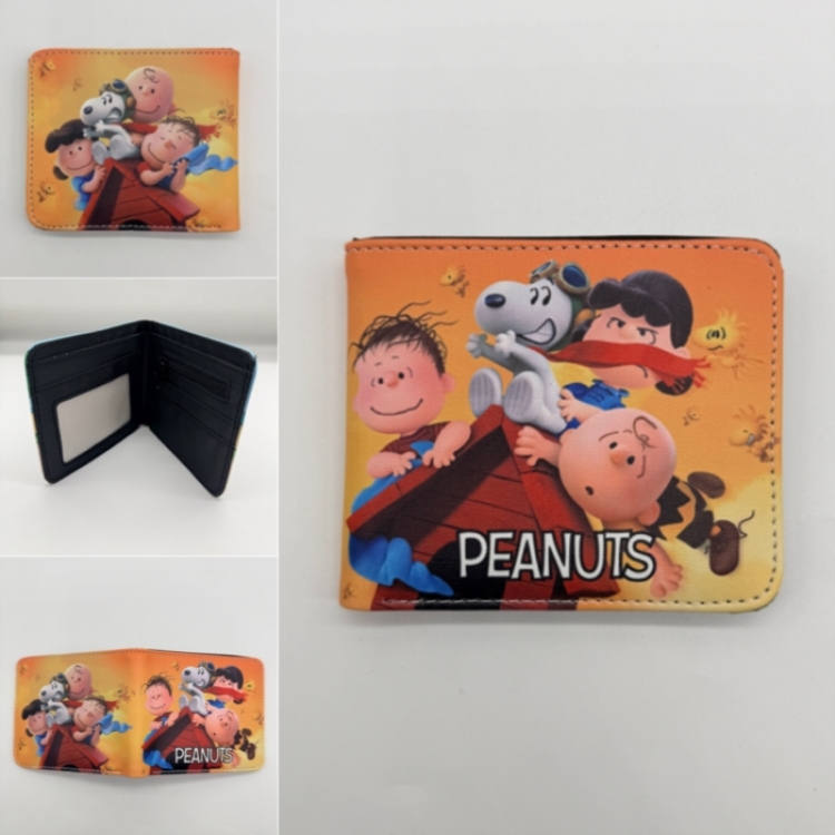 PEANUTS Full color Two fold short card case wallet 11X9.5CM