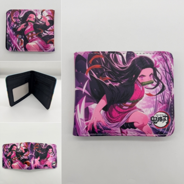 Demon Slayer Kimets Full color Two fold short card case wallet 11X9.5CM  