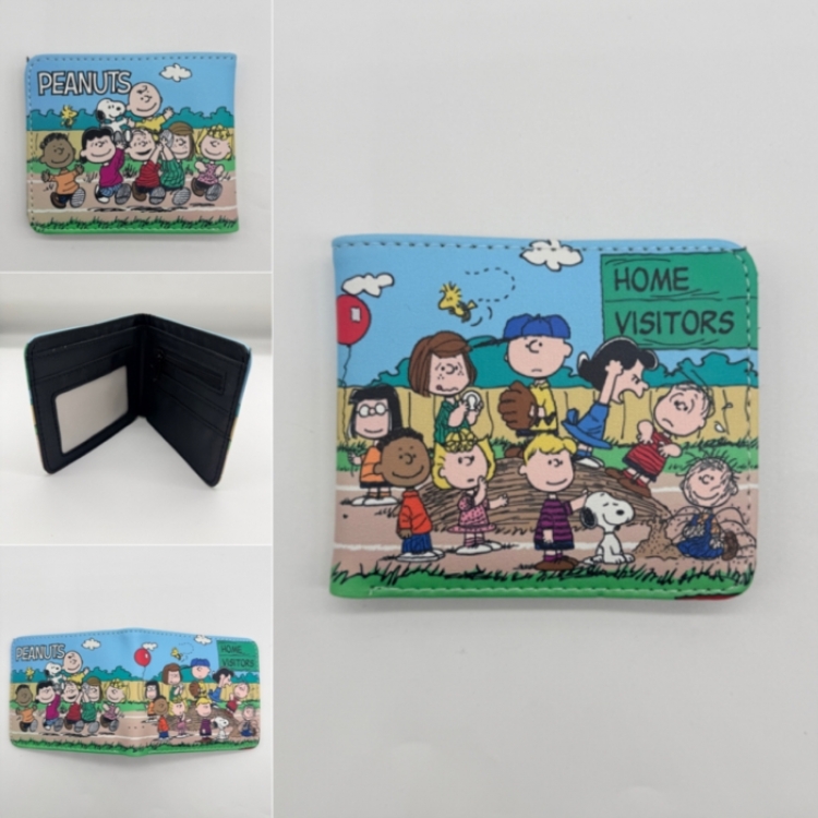PEANUTS Full color Two fold short card case wallet 11X9.5CM