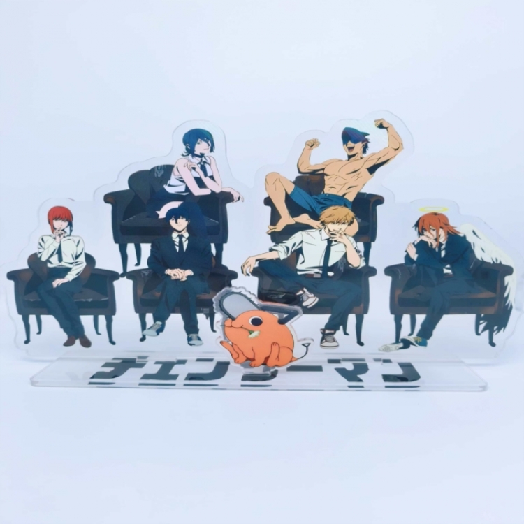 Chainsaw Man Anime Laser Acrylic Humanoid  keychain big Standing Plates 15.8cm