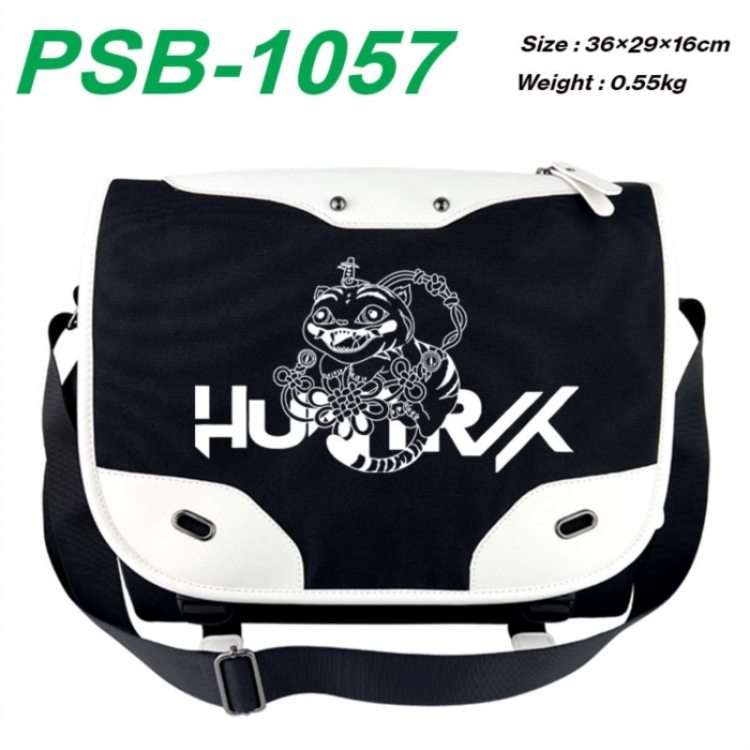 Kpop demon hunters Black and white anime waterproof nylon shoulder messenger bag schoolbag 36X29X16CM