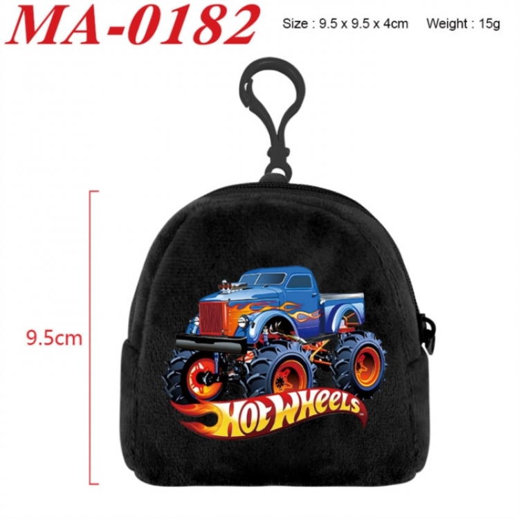 Hot Wheels Anime cartoon plush coin purse 9.5X9.5X4cm