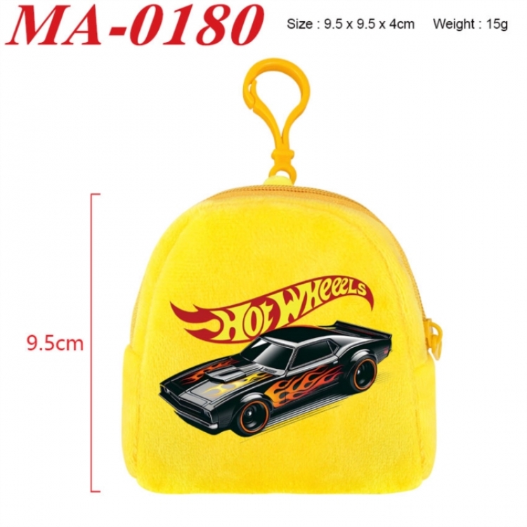 Hot Wheels Anime cartoon plush coin purse 9.5X9.5X4cm