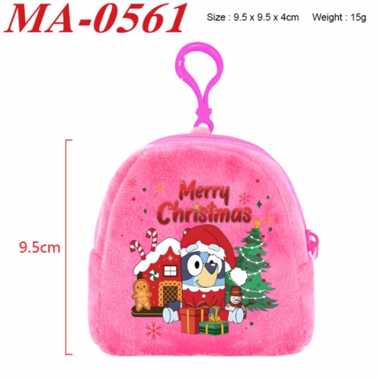 Bluey Anime cartoon plush coin purse 9.5X9.5X4cm
