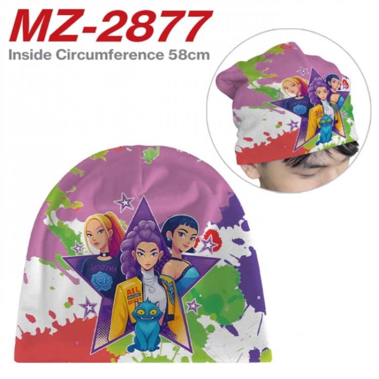 Kpop demon hunters Anime full-color printed hat knitted hat circumference 58cm